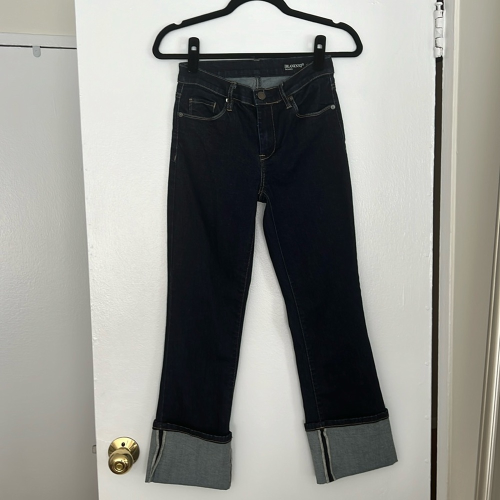Blank NYC "The Varick"  Kick Flair,  Low Rise Cuffed, Size 25, Dark Wash